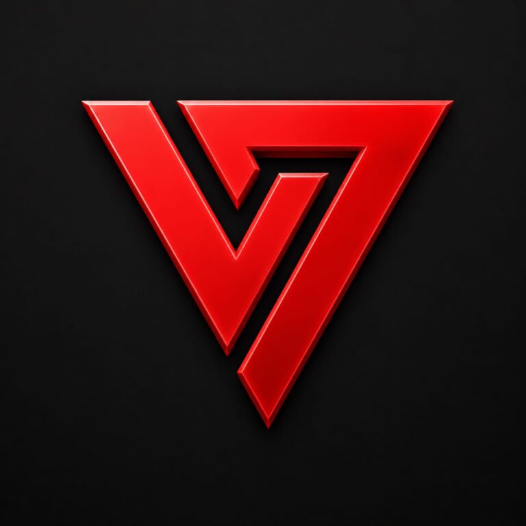 Red 3D IV7 gaming logo with glossy finish on a black background