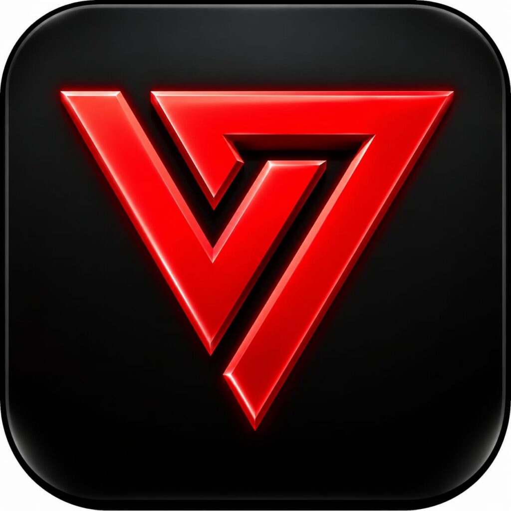 IV7 logo featuring a premium red gaming symbol on a black